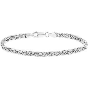 Miabella Sterling Silver Anklet for Women Italian Byzantine Chain Jewelry
